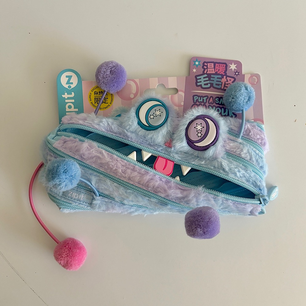 ZIP IT Furry Monster Pouch Pencil Case